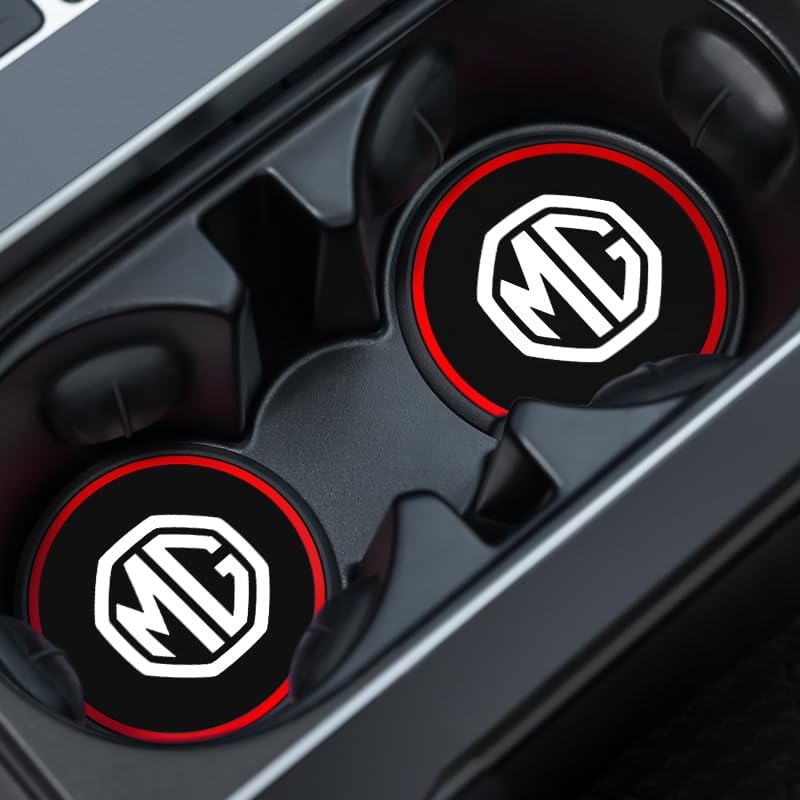 Car Cup Holder Coaster, for MG HS MG3 MG5 MG6 MG7 ZS GS MG4 Suede Car Drink Coaster, Non-Slip Cup Holder Insert, Silicone Anti Slip Cup Mat, Car Interior Accessori