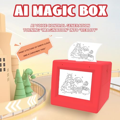 Image of AI Voice Sticker Printer, 2.8 Inch Screen Voice Activated Thermal Printer with Color Pens and Printing Paper, for Study Note Diary and Scrapbook
