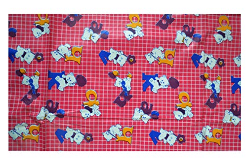 Image of EcoSoft Plastic Sheet,PVC Sheet for Kids,Rubber Sheet for Babies,Bed Wetting Protector(90 x 135 cm) (Pink Cartoon)