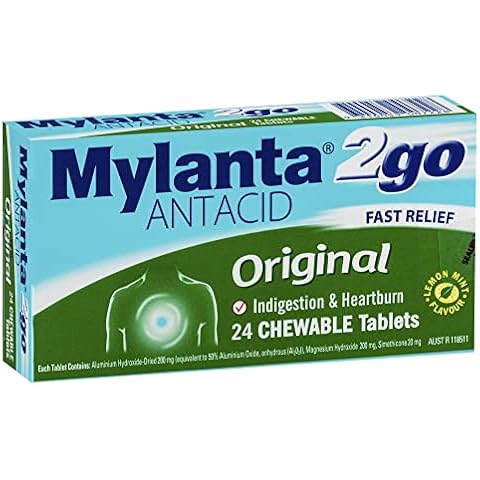 Mylanta 2go Antacid Original 24 Tablets Cover