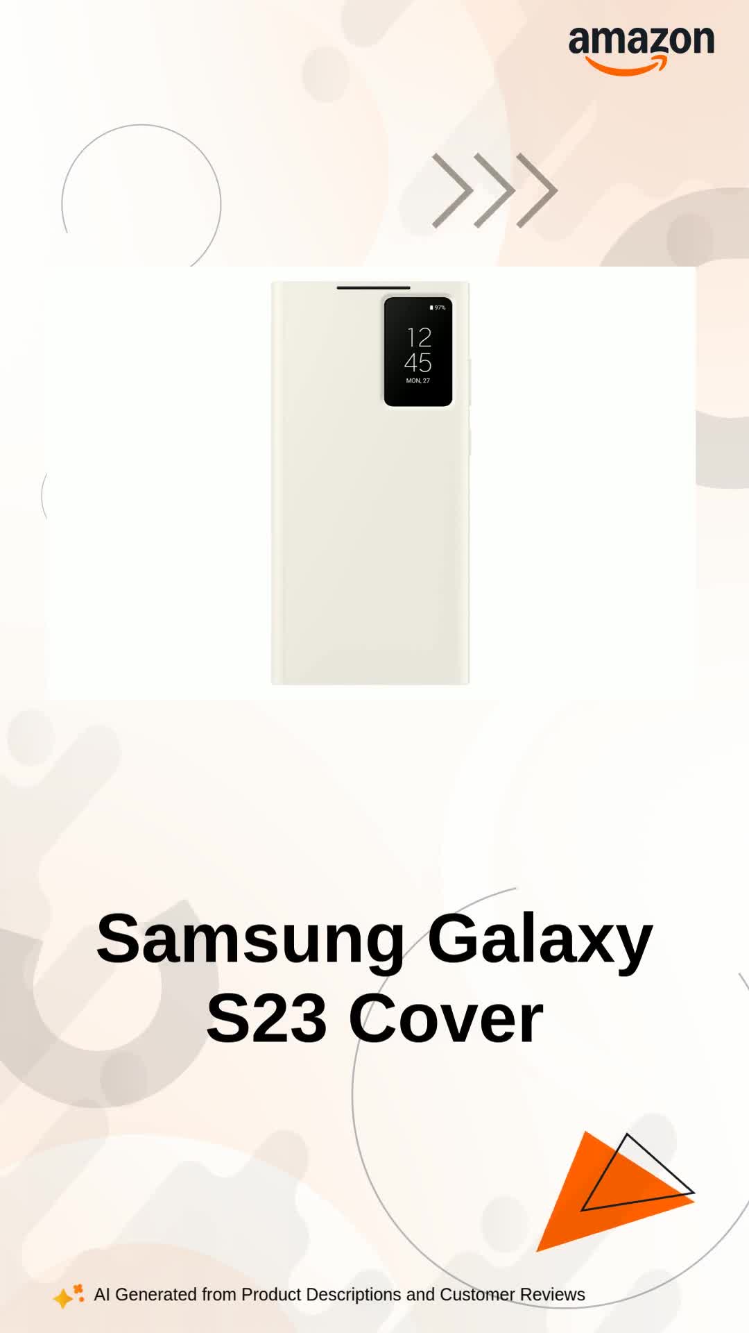 Samsung Galaxy S23 Ultra Smart Clear View Wallet Cover - Cream