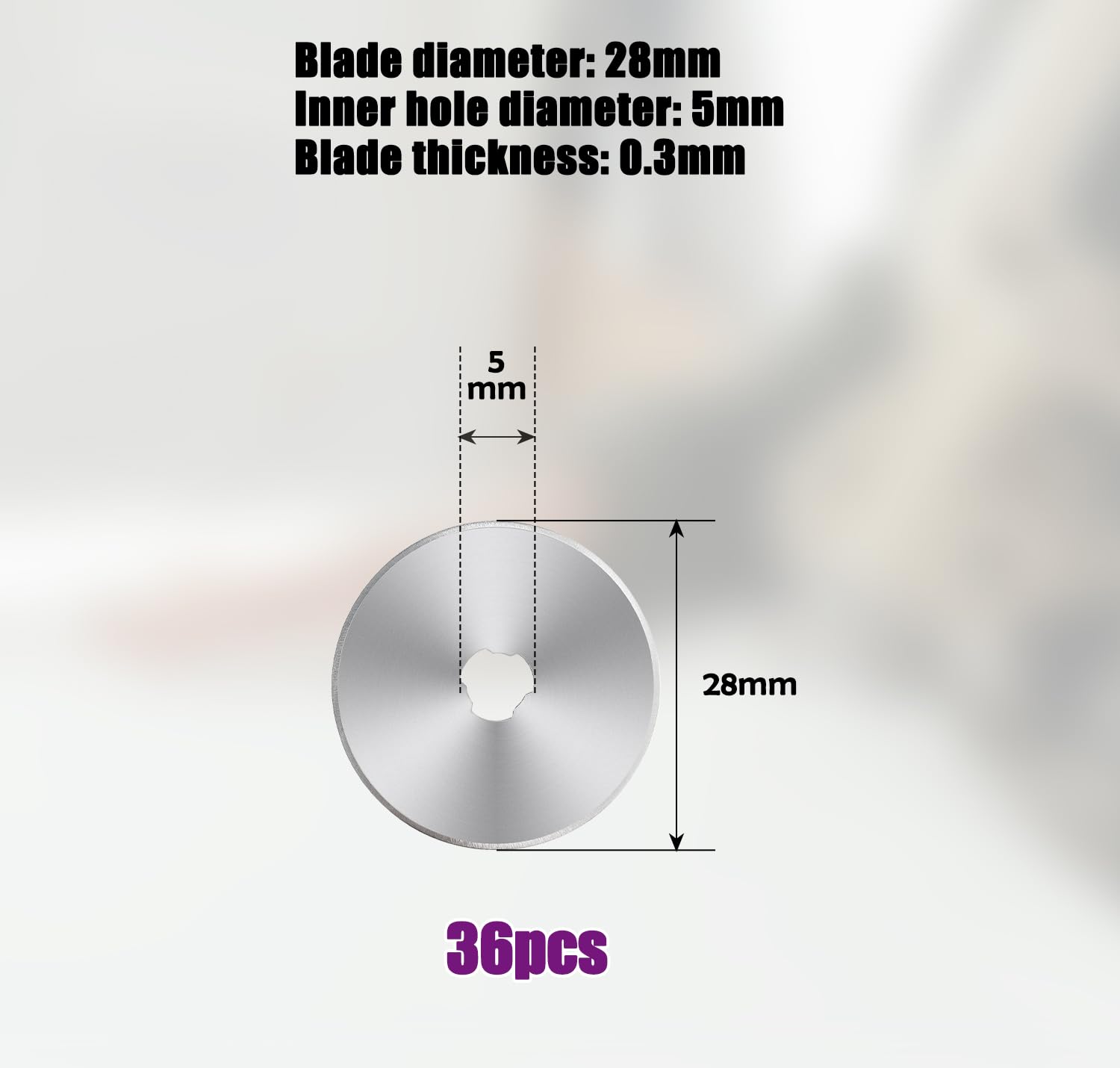 Sutekus 28 mm Rollschneider-Klingen, 36 Packungen, Ersatzklingen für Handwerk, Quilten, Scrapbooking, Nähen, kompatibel mit Fiskars Olfa Martelli Truecut Cutter (28 mm)
