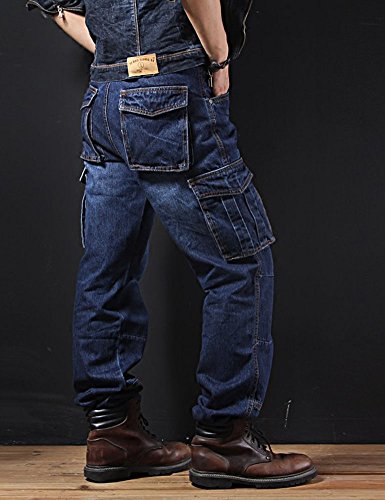 Casual Motorcycle Workwear Multi Pockets Denim Biker Cargo Jeans Pants4