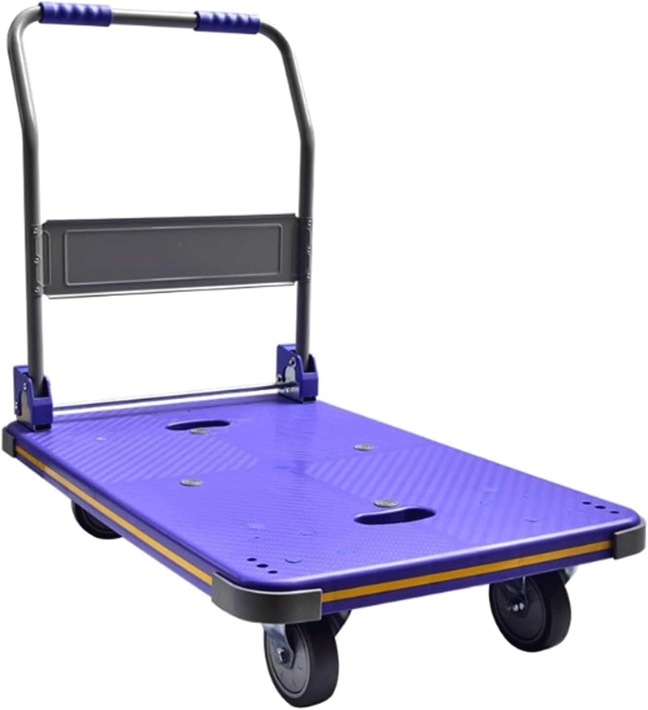 Składany wózek ręczny, wózek platformowy, płaski metalowy wózek ręczny, składana taczka, udźwig 330 kg, wózek z platformą, nowoczesny wózek transportowy (60 x 90 x 84 cm)