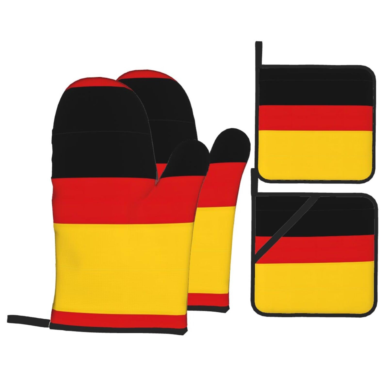 germany flag Print Oven Microwaving Waterproof Kitchen Gloves for Baking Grilling Holiday Cooking