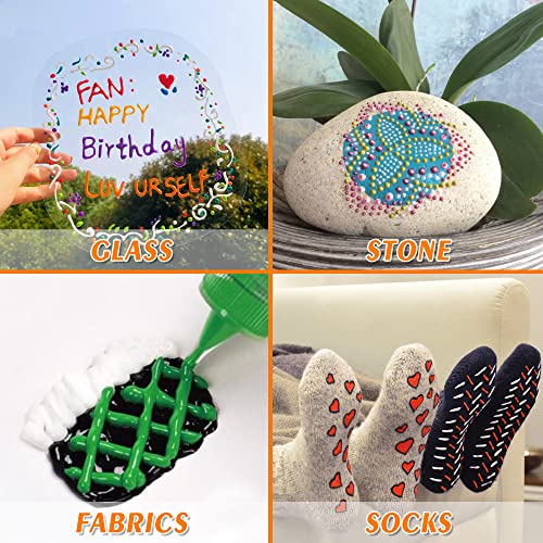 Shuttle Art Fabric Paint Set, 45 Colors 3D Permanent Paint With Brushes Palette Fabric Pen Fabric Sheet Stencils, Glow In The Dark, Glitter,Metallic Colors For Textile Fabric T-Shirt Jeans Glass #TOP5