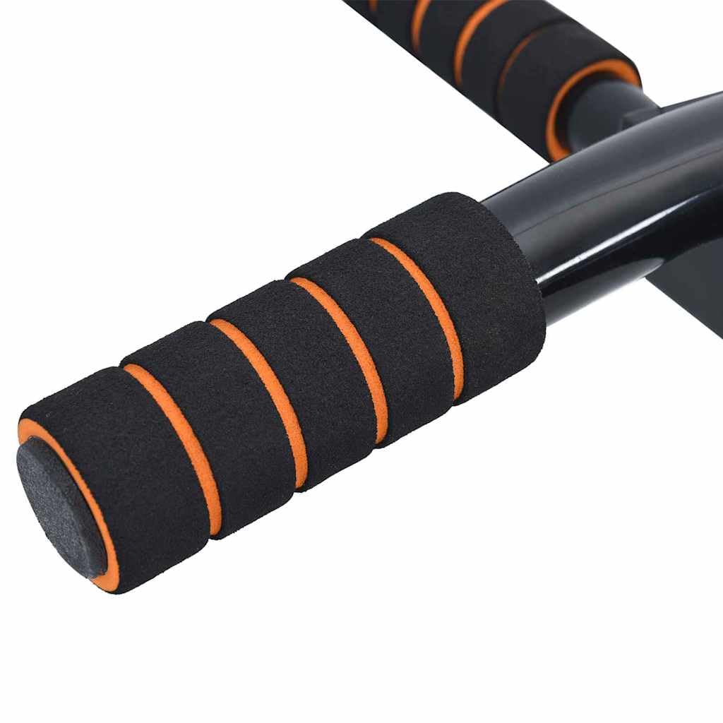 Barra per Trazioni da Parete, Dip Station per Home Gym, Struttura in Acciaio, 92 x 51 x 18 cm, Portata fino a 150 kg, Nero e Rosso