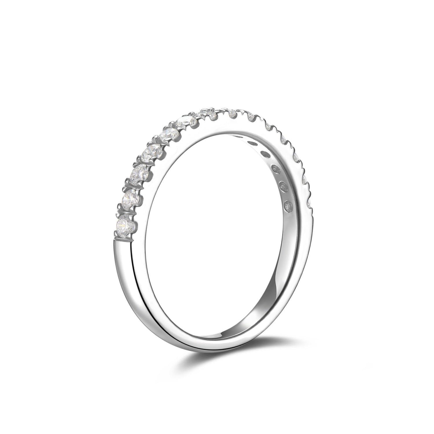 FANCIME Anello da donna con diamanti da 0,42 carati, in argento Sterling 925, per matrimonio, San Valentino, per donna e donna (colore D-E, VS Clarity)