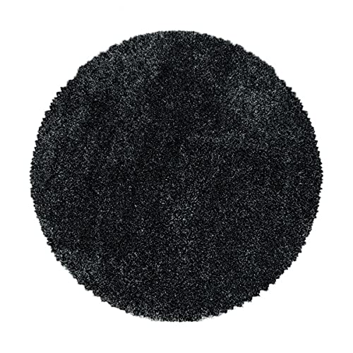 Tapis poils longs anthracite 140x200 tapis salon super doux rectangulaire