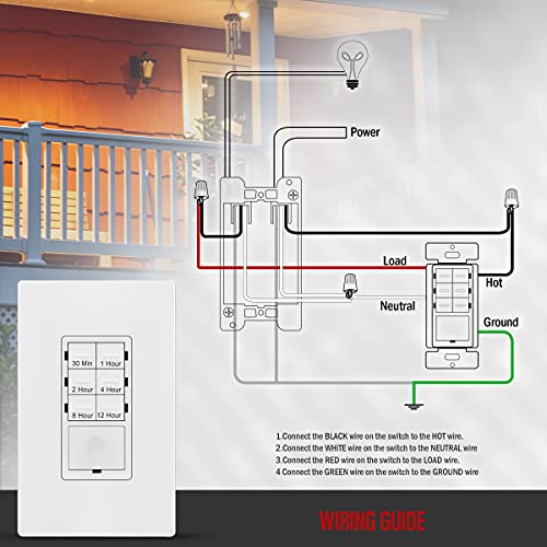 Image of ENERLITES 12-Hour Neutral Timer Switch for Patio, Path, Porch Lights