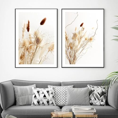 Peinture abstraite botanique sur toile haut de gamme de 60x70cm art mural contemporain