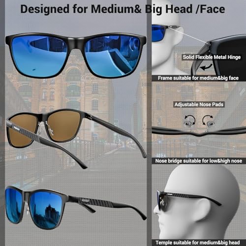 Image of ROCKNIGHT HD Polarized Driving Sunglasses UV400 Protection Lightweight Al-Mg Metal Frame Outdoor Casual 60mm