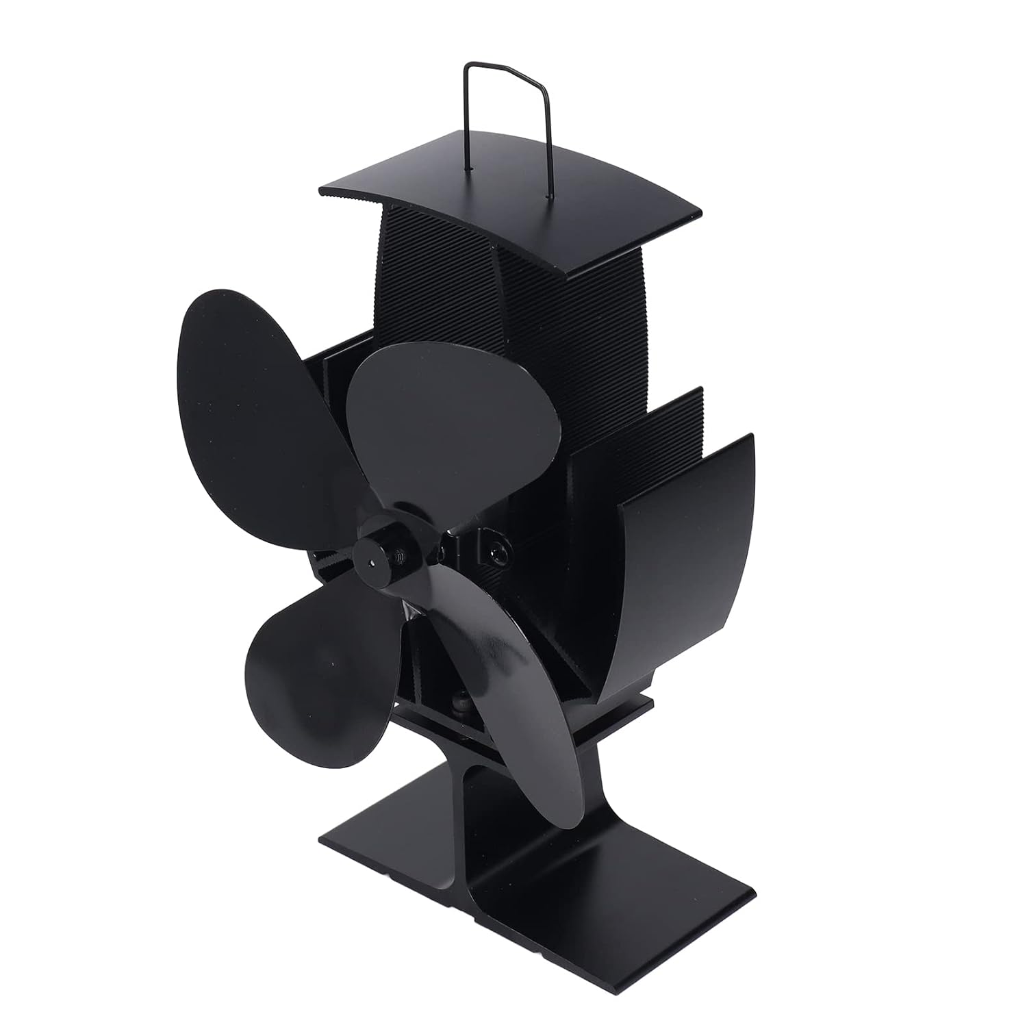 4 Blades Chimney Fan Heat Powered Stove Fan Without
