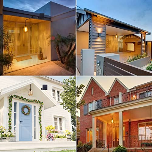 Meihong Solar Pendant Lights With Glass Lampshade, Solar Lights Indoor Pendant Light Fixture, Farmhouse Exterior Hanging Lights With Pull Chain, Hanging Light For Front Door Ceiling Entry Porch #TOP5