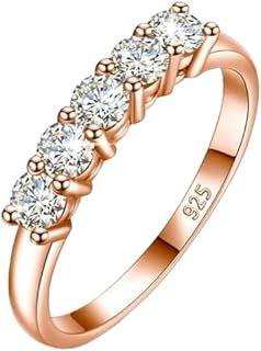 Moissanite Linear Half Eternity Engagement Ring | Lab Grown Diamond & White Gold Plated Ring | Engagement Rings For Women | Half Eternity Band Rings For Women | Diamond Rings