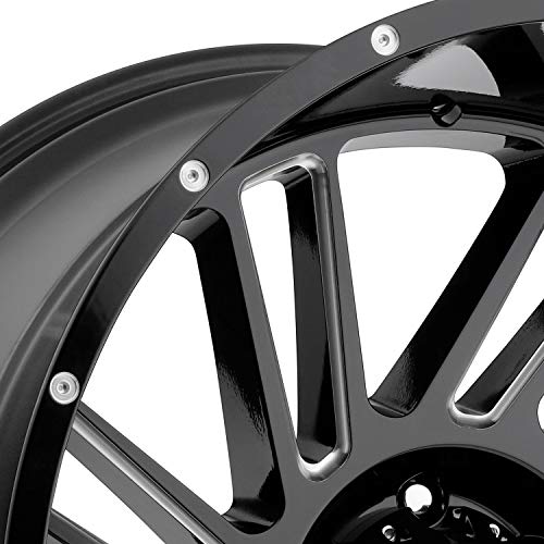 Hostile Stryker Gloss Black Wheel With Milled Finish (22 X 12. Inches /6 X 139 Mm, -44 Mm Offset) #TOP2