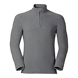 odlo fleecepullover damen Wärmend Odlo Herren Midlayer 1/2 Zip LE Tour Pullover, Grey Melange, L