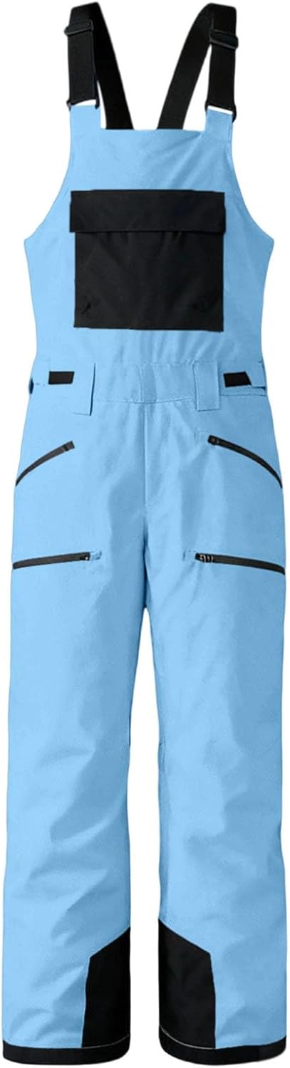 Snow Bibs Women Insulated Waterproof Ski Bib Overalls Windproof Winter Warm Snowboarding Winter Athletic Snow Pants