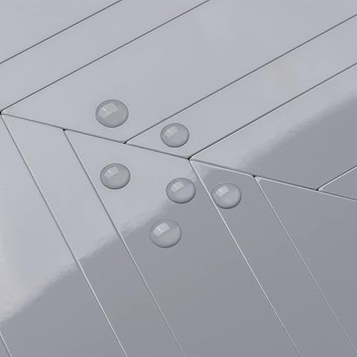 Miniatura 2 de DICOFUN Protector contra salpicaduras de 10 hojas de espiga para despegar y pegar, aspecto de madera blanca vintage, PVC para salpicaduras para