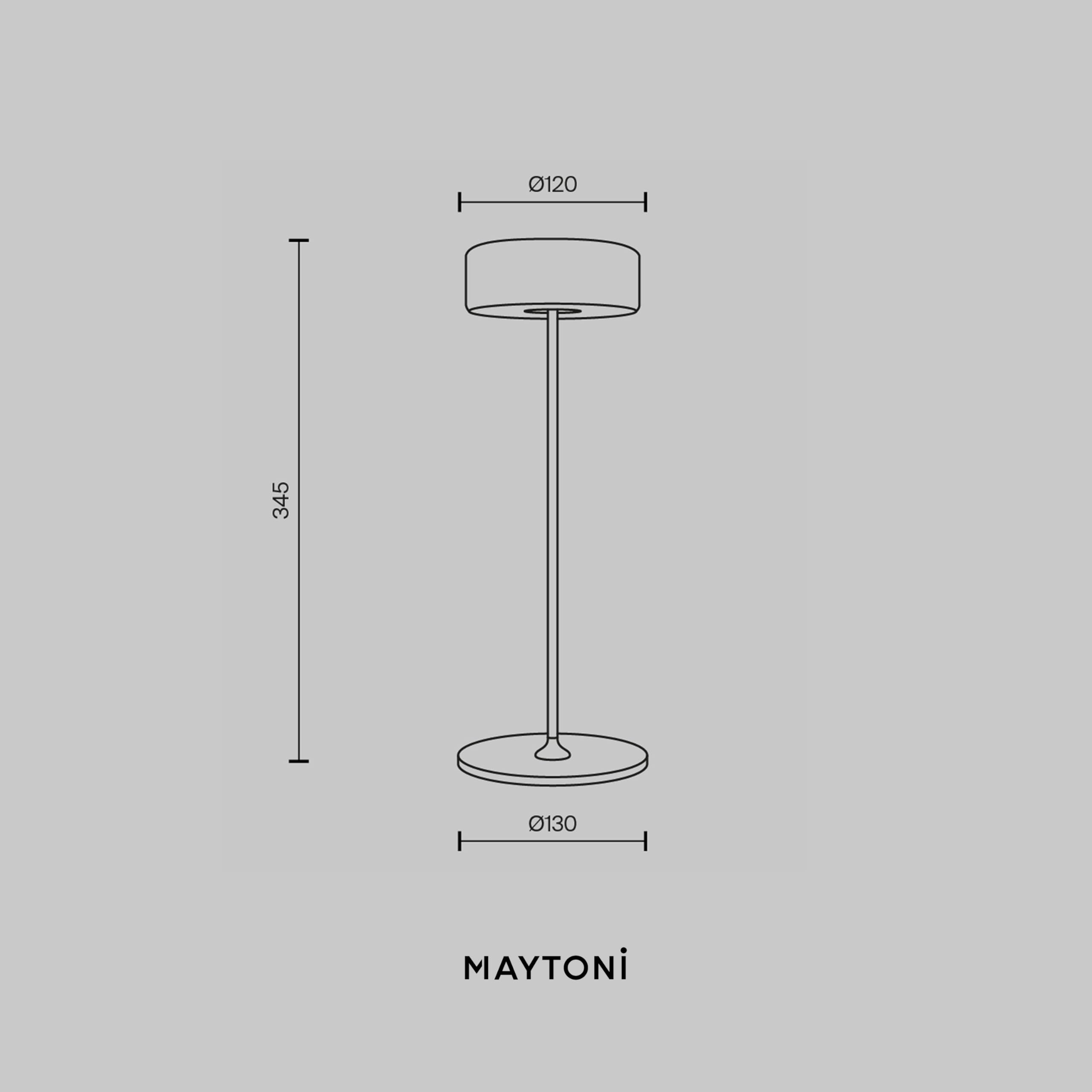 Maytoni Akku-Tischleuchte Symbia Schwarz, LED integriert 3W dimmbar, 3 Farbtemperaturen 2200K 3000K 4000K, kabellos Aluminium, IP20, Tischlampe