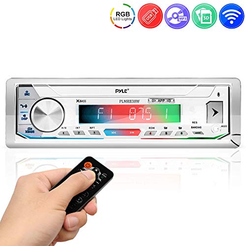 Pyle Marine Stereo Receiver Power Amplifier - AM/FM/MP3/USB/Aux/SD Card Reader Marine Stereo Receiver