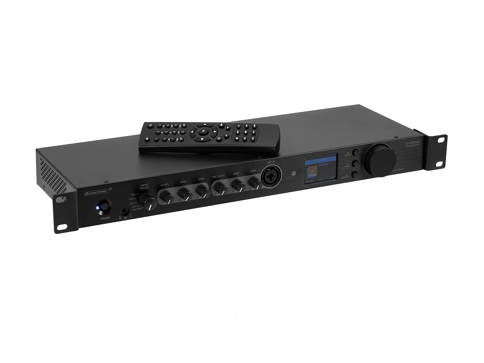 OMNITRONIC Préamplificateur ep-220net avec radio internet, dab+ et bluetooth