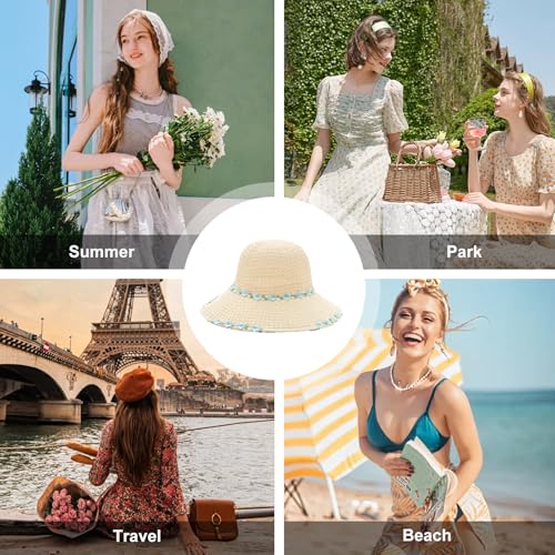Sombrero de Paja YAMEIZE para Mujer con Ala Ancha miniatura 7
