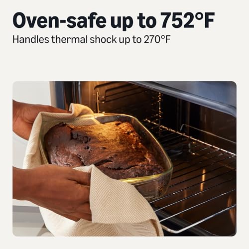 Image of Amazon Basics Glass Baking Dishes with BPA-Free Lids, 6-Piece Bakeware Set, Borosilicate Glass, Oven-Safe up to 752F, Non-Slip and Stackable, Dishwasher-Safe, Linen Gray