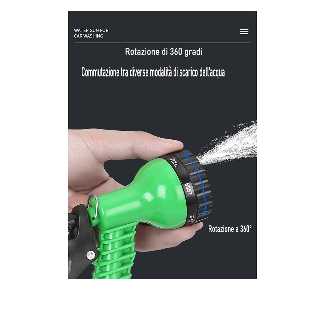 FASCINATDECO Tubo da giardino estensibile da 15 metri, tubo estensibile con pistola a spruzzo a 8 funzioni, connettori in ottone da 3/4,1/2 senza grovigli, ideale per giardinaggio e casa FASCINATDECO Tubo da giardino estensibile da 15 metri, tubo estensibile con pistola a spruzzo a 8 funzioni, connettori in ottone da 3/4,1/2 senza grovigli, ideale per giardinaggio e casa