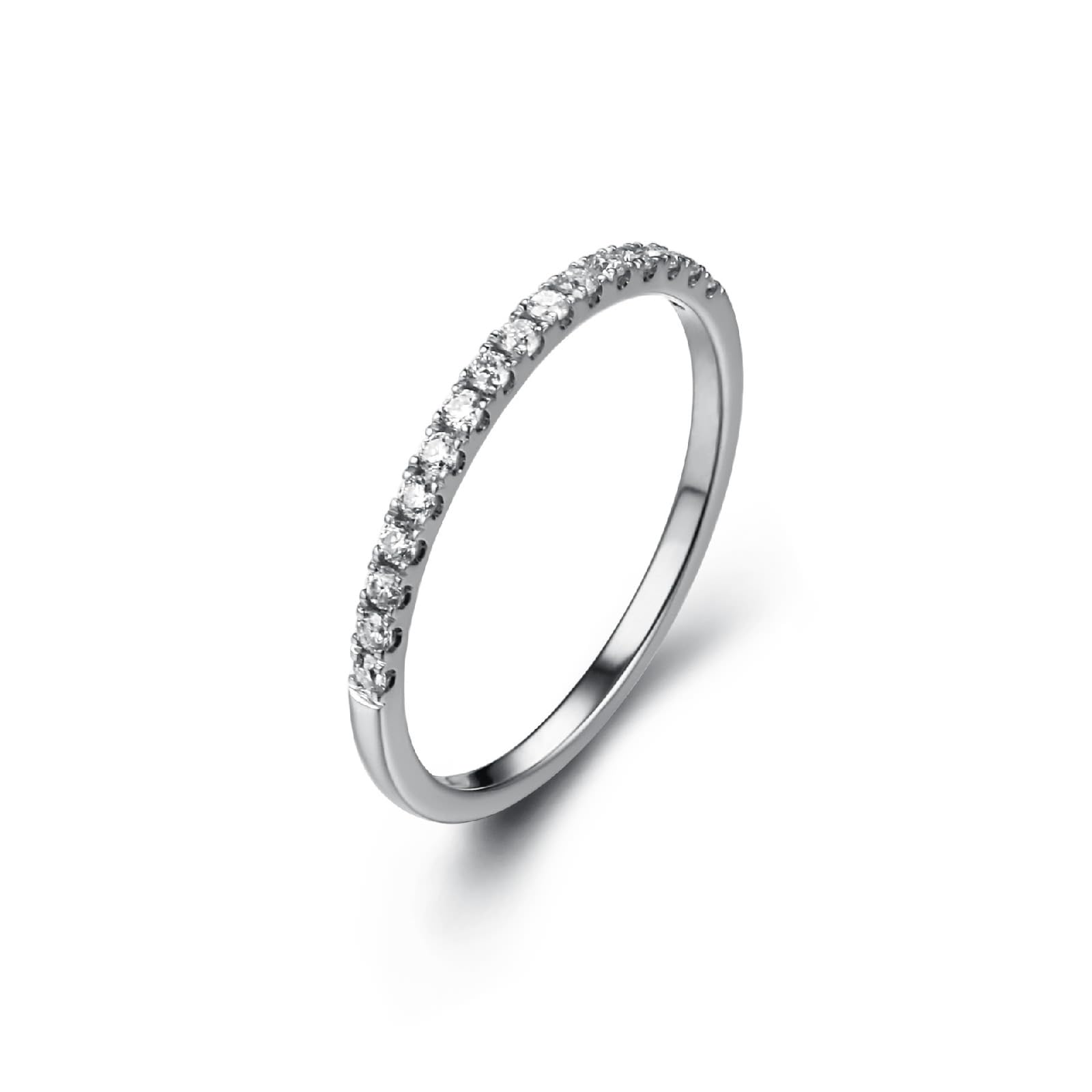 Metal Wedding Ring, Unique Moissanite Rings for Women White Round Moissanite Channel for Prom Friendship Ring Customize Ring