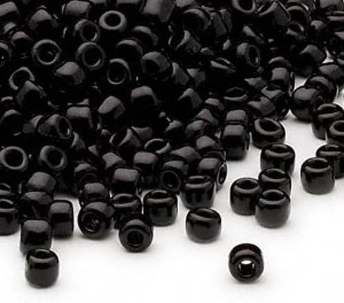 Lot of 680 Opaque Black Matsuno Dyna-Mites 6/0 #6 Glass Spacer Seed Beads