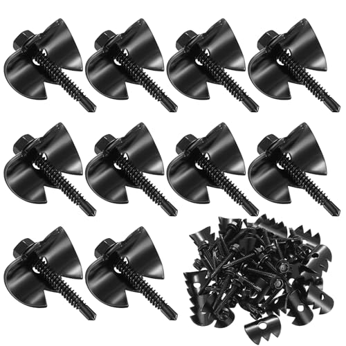 Heozhuyi 33 STK Zaun-Heftklammern Stahlkrampen Schwarz