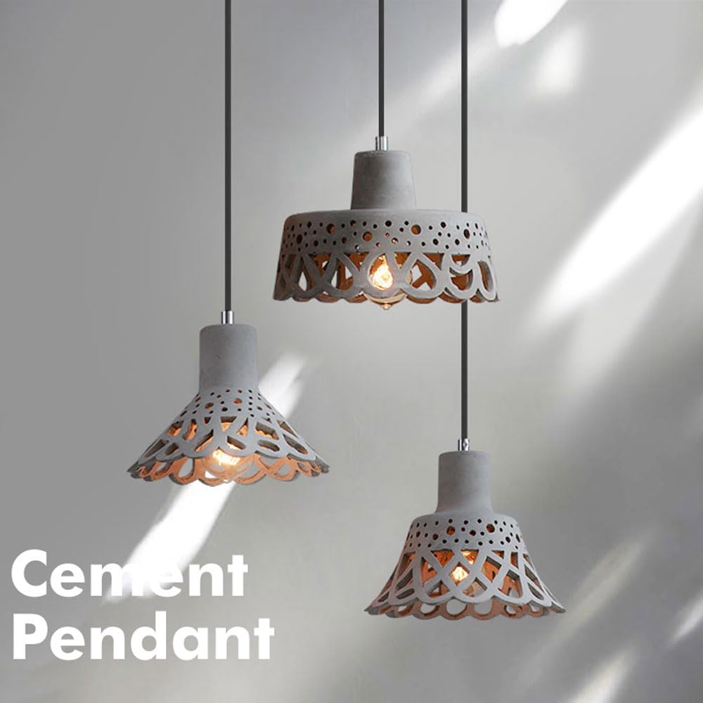Betonowe lampy wiszącej na wyspie kuchenne, przemysłowe wyposażenie oświetleniowe, vintage szare wisząca pułapek mandol do restauracji bar kuchennej