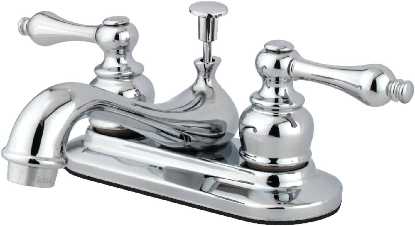 Kingston Brass GKB601AL Restoration 4-Inch Centerset Lavatory Faucet with Retail Pop-Up, 4-1/2", Polished Chrome