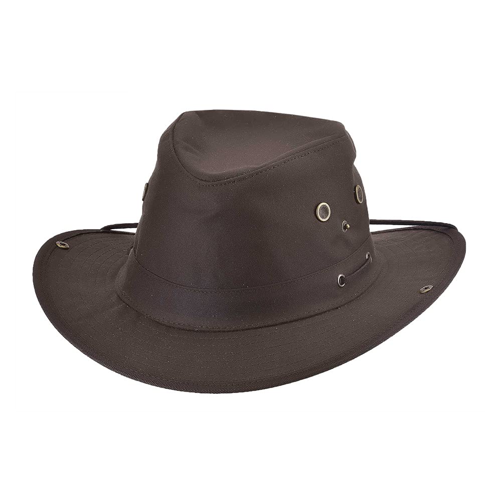 Montcarlo hat - BullhideTraveller Medora Hat Oiled Cotton Chocolate Bullhide