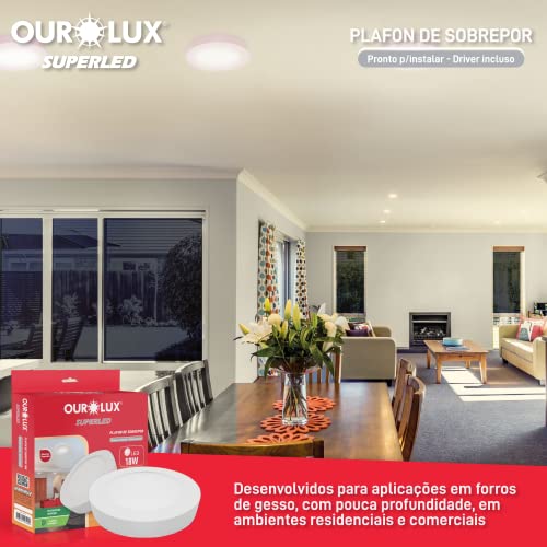 Plafon Led Sobrepor 18W Biv 6400K Redond