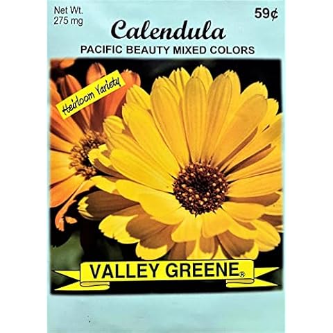 Set of 50 Calendula - Pacific Beauty Mixed Colors Annual Flower Seed Packets - Perfect for Creating your Dream Garden! - Includes 6 Packets of Calendula - Pacific Beauty Mixed Colors Seeds! Cover