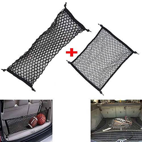 BEESCLOVER Car Rear Trunk Cargo Organizer Elastic Mesh Holder Storage