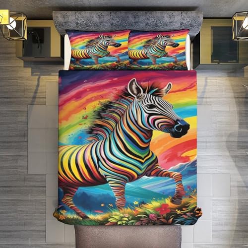 Linge de lit zèbre en microfibre premium avec impression 3D haute définition