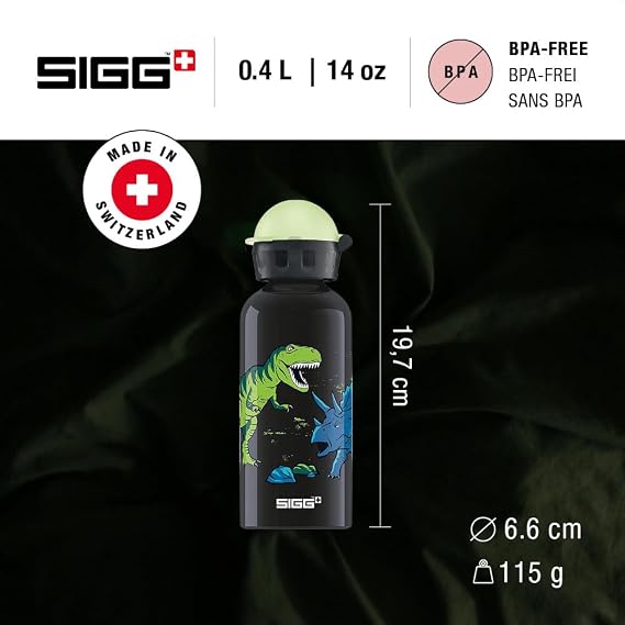 Sigg - Alu Trinkflasche Kinder - KBT - Made in Switzerland - Auslaufsicher & Bruchsicher - Federleicht - BPA-frei - ClimatePartner Zertifiziert - Sport & Schule - 0.4 L