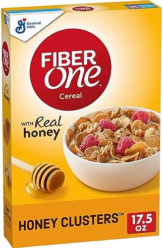 Fiber One Honey Clusters Breakfast Cereal, Whole Grain, High Fiber, 17.5 oz