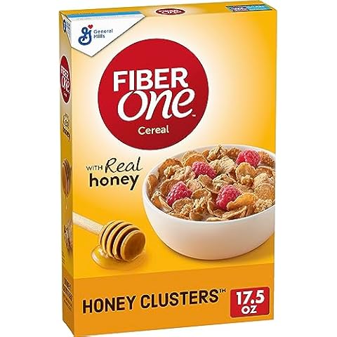 Fiber One Honey Clusters Breakfast Cereal, Fiber Cereal Made with Whole Grain, 17.5 oz Cover