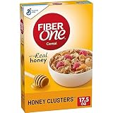 Fiber One Honey Clusters Breakfast Cereal, Fiber Cereal Made with Whole Grain, 17.5 oz