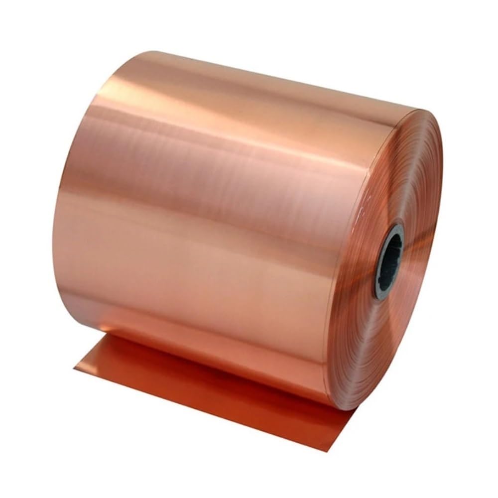 T2 Kupferfolienrolle 0,5/1 Meter, flexibler Metallstreifen, ultradünnes rotes Kupferfolienblatt for die Elektronik, 1 Stück(1x200x500mm)