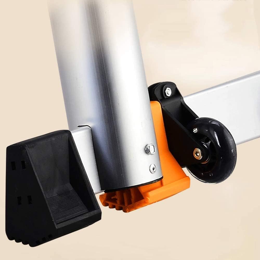 Multi-Function Aluminum Alloy Extension Ladder - Thicken Herringbone Design Folding Household Lifting Stairs 3.2m Straight Ladder for Home & Engineering Use