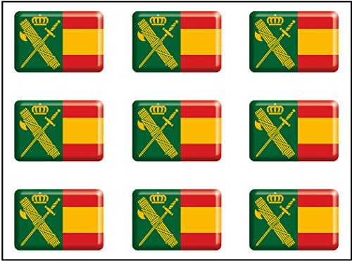 Artimagen Adesivi Rettangolari Guardia Civil Con Resina 100x10mm (2 Pezzi) - 2
