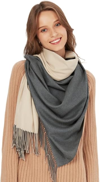 MaaMgic Scarves for Women Pashmina Double Colors Shawl Wrap Wedding Party Blanket Girls Large Soft Scarves