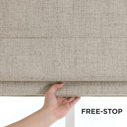 Joydeco Cordless Roman Shades, Linen Window Blinds, 69" W×75" H, Linen by Joydeco - Used condition - Image 7