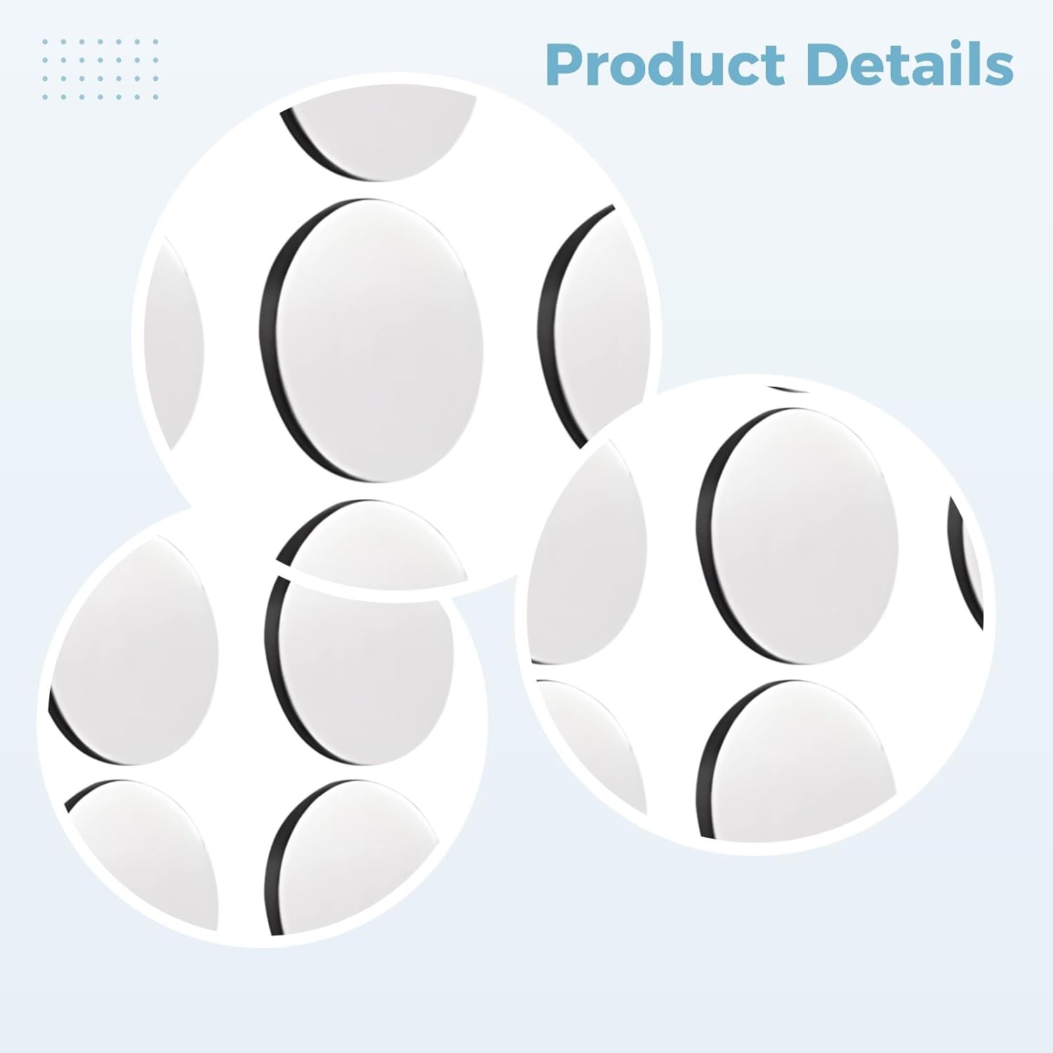 25 Rubber Circles with Strong Attachment Force, Adhesive Backing, 3.1 in Round, Easy to Apply, Multipurpose
