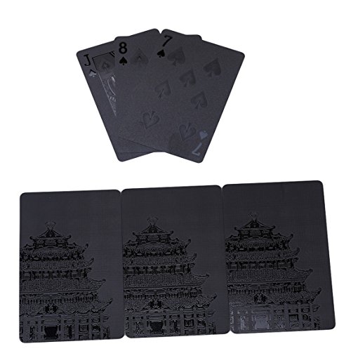 Preisvergleich Produktbild ODN Pokerkarten Kartenspiel Schwarz Spielkarten Poker Decks (Design 2)